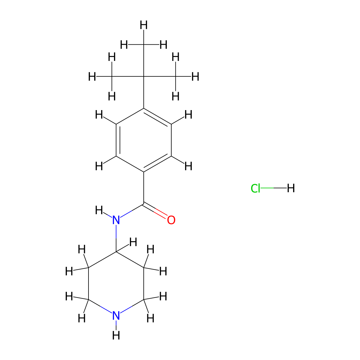 4-tert-butyl-N-piperidin-4-ylbenzamide hydrochloride molecular structure, CAS 1638612-58-4