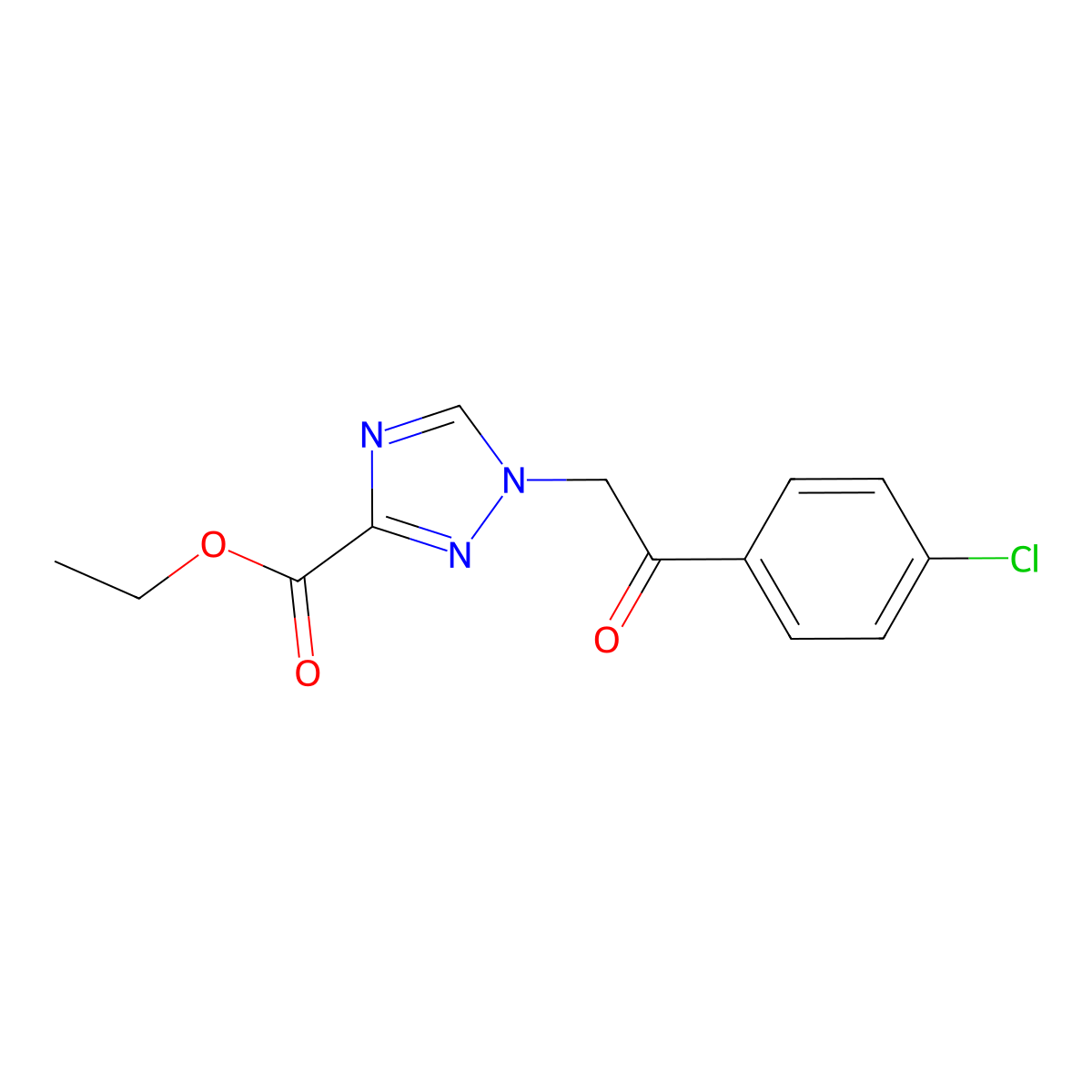 ethyl 1-[2-(4-chlorophenyl)-2-oxoethyl]-1H-1,2,4-triazole-3-carboxylate molecular structure, CAS 1638612-68-6