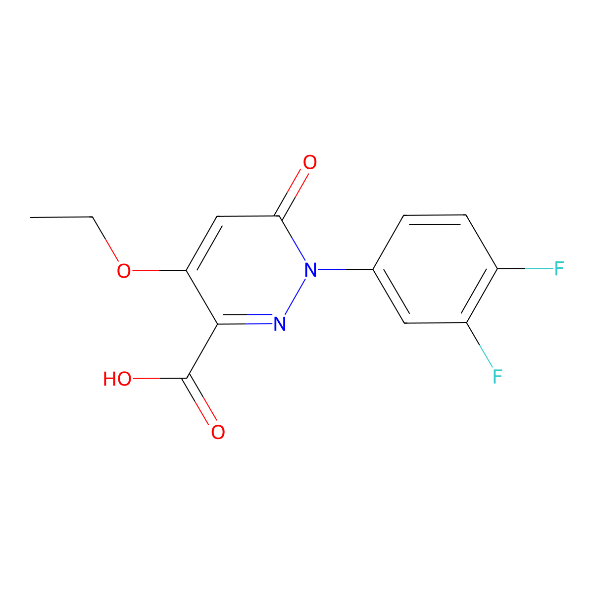 1-(3,4-Difluorophenyl)-4-ethoxy-6-oxo-1,6-dihydropyridazine-3-carboxylic acid molecular structure, CAS 1638612-69-7