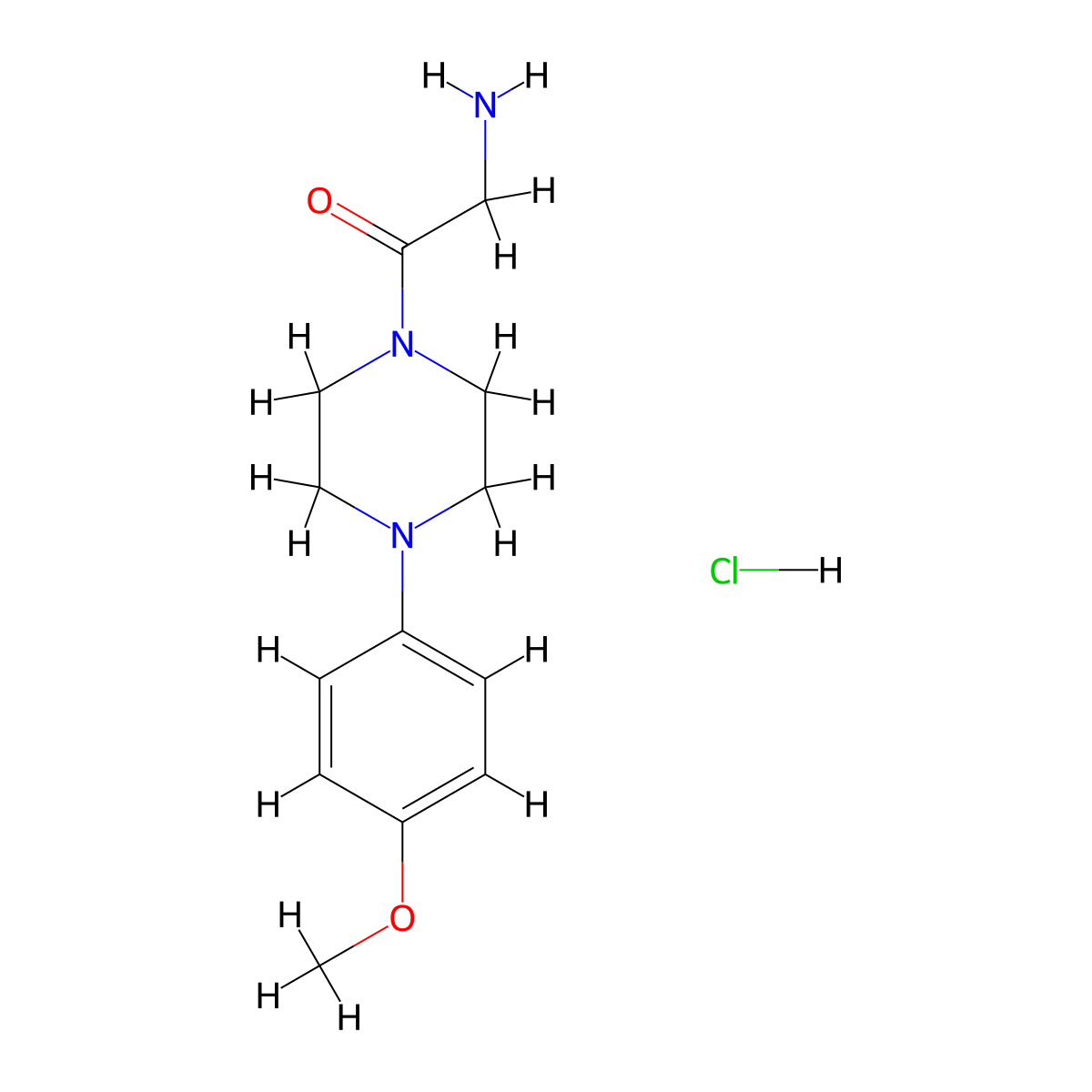 {2-[4-(4-Methoxyphenyl)piperazin-1-yl]-2-oxoethyl}amine hydrochloride molecular structure, CAS 1638612-83-5