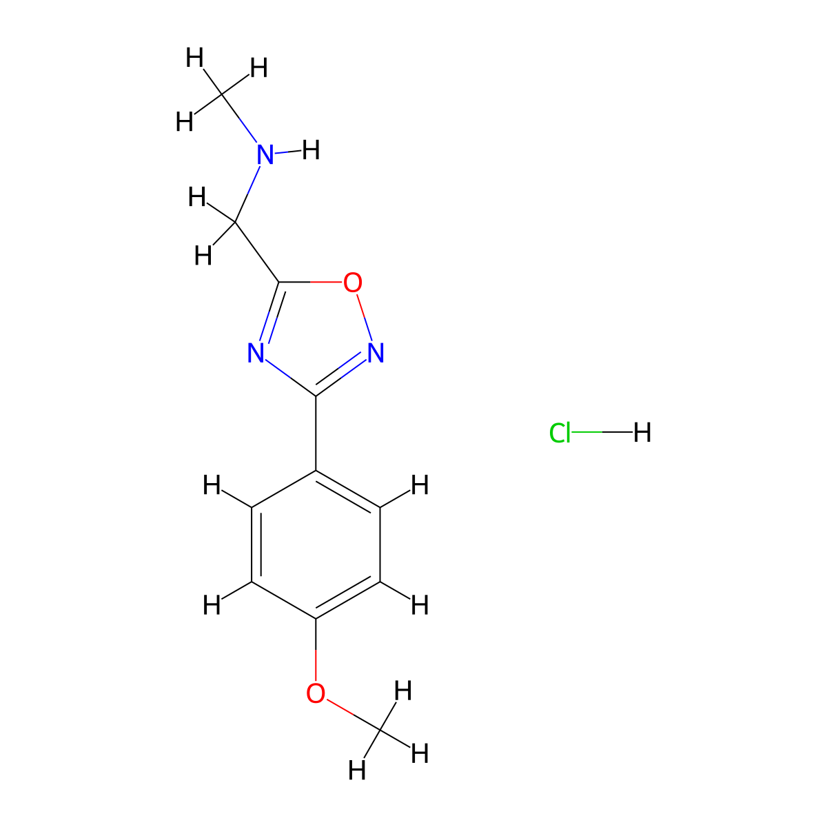 {[3-(4-Methoxyphenyl)-1,2,4-oxadiazol-5-yl]methyl}methylamine hydrochloride molecular structure, CAS 1638612-85-7
