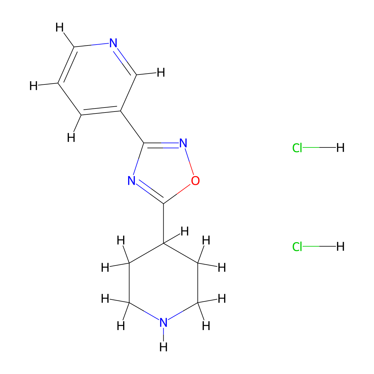 3-(5-Piperidin-4-yl-1,2,4-oxadiazol-3-yl)pyridine dihydrochloride molecular structure, CAS 1638612-90-4