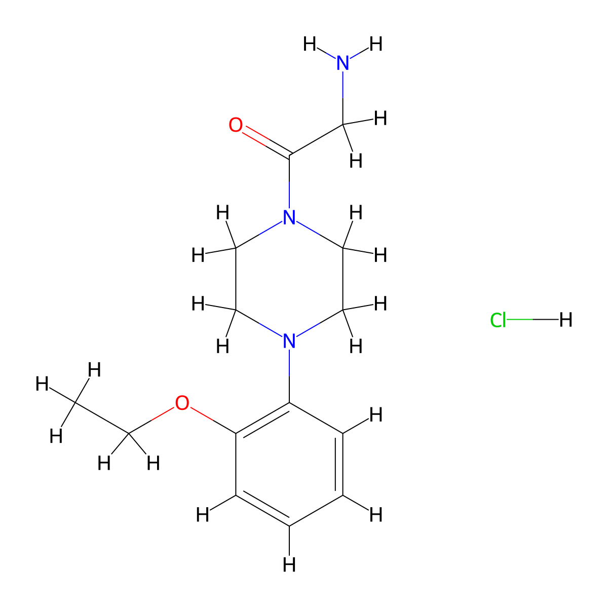 {2-[4-(2-Ethoxyphenyl)piperazin-1-yl]-2-oxoethyl}amine hydrochloride molecular structure, CAS 1638612-93-7