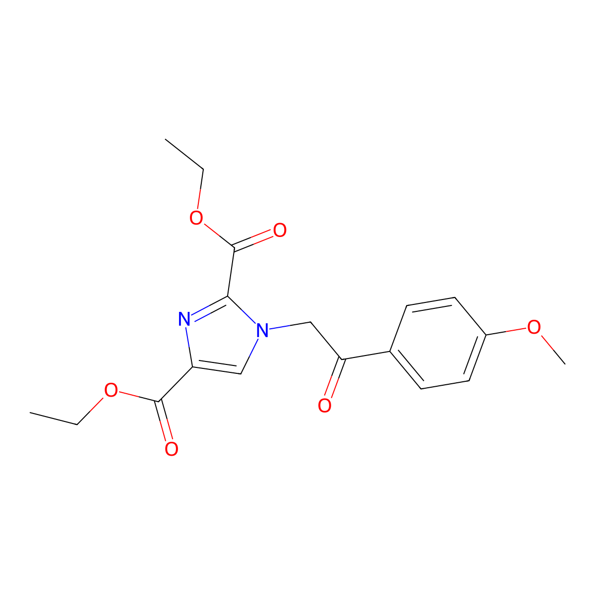 diethyl 1-[2-(4-methoxyphenyl)-2-oxoethyl]-1H-imidazole-2,4-dicarboxylate molecular structure, CAS 1638612-95-9