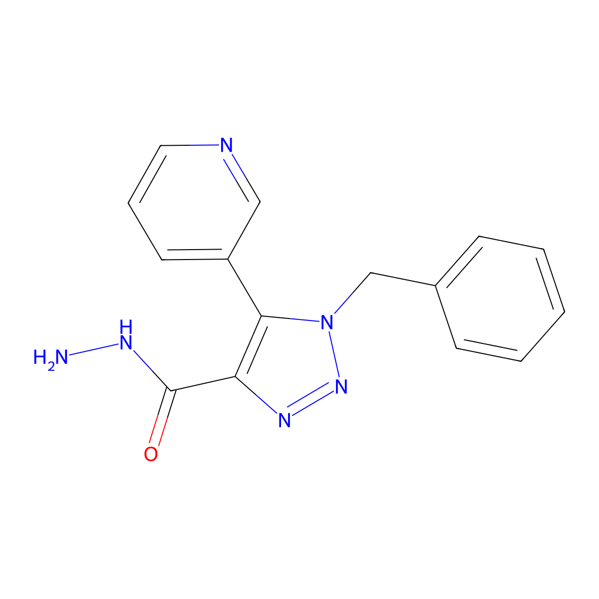1-benzyl-5-(pyridin-3-yl)-1H-1,2,3-triazole-4-carbohydrazide molecular structure, CAS 1638612-99-3