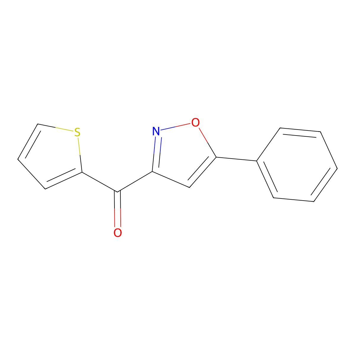 (5-Phenylisoxazol-3-yl)(thiophen-2-yl)methanone molecular structure, CAS 1638618-35-5