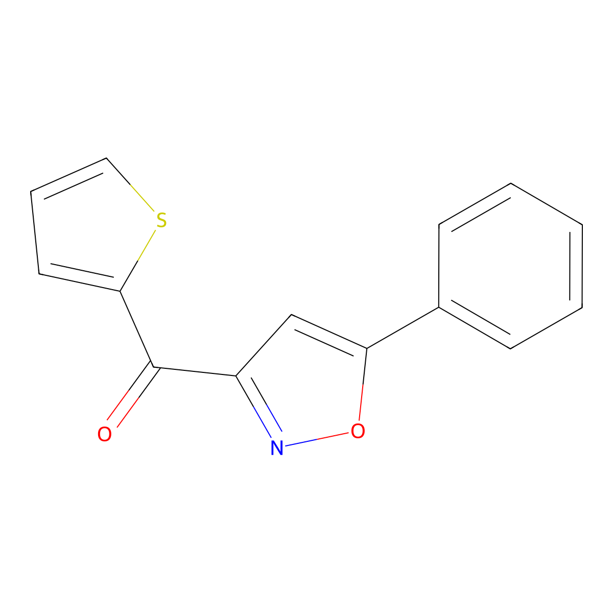 (5-Phenylisoxazol-3-yl)(thiophen-2-yl)methanone molecular structure, CAS 1638618-35-5