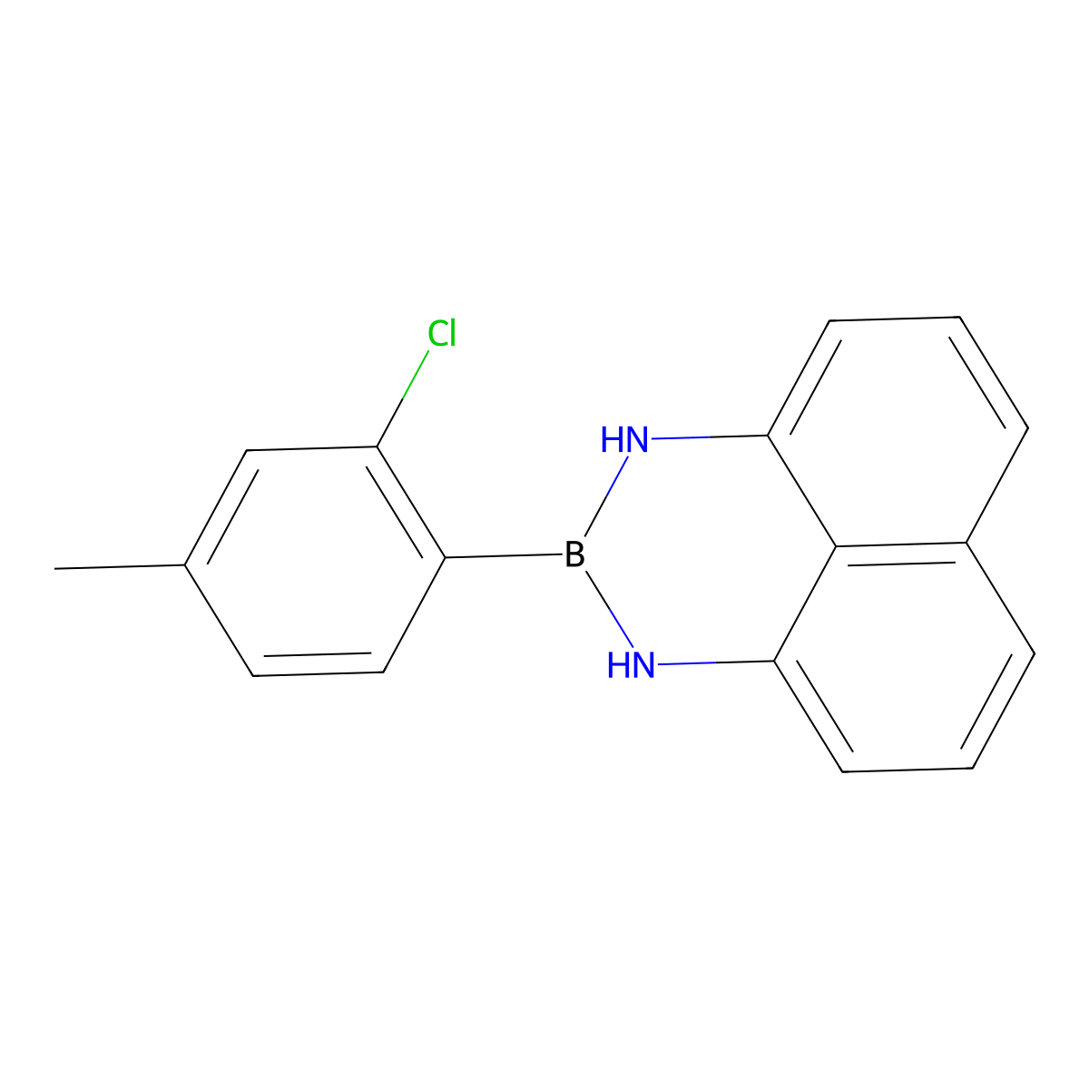 2-(2-Chloro-4-methylphenyl)-2,3-dihydro-1H-naphtho[1,8-DE][1,3,2]diazaborinine molecular structure, CAS 1638624-79-9