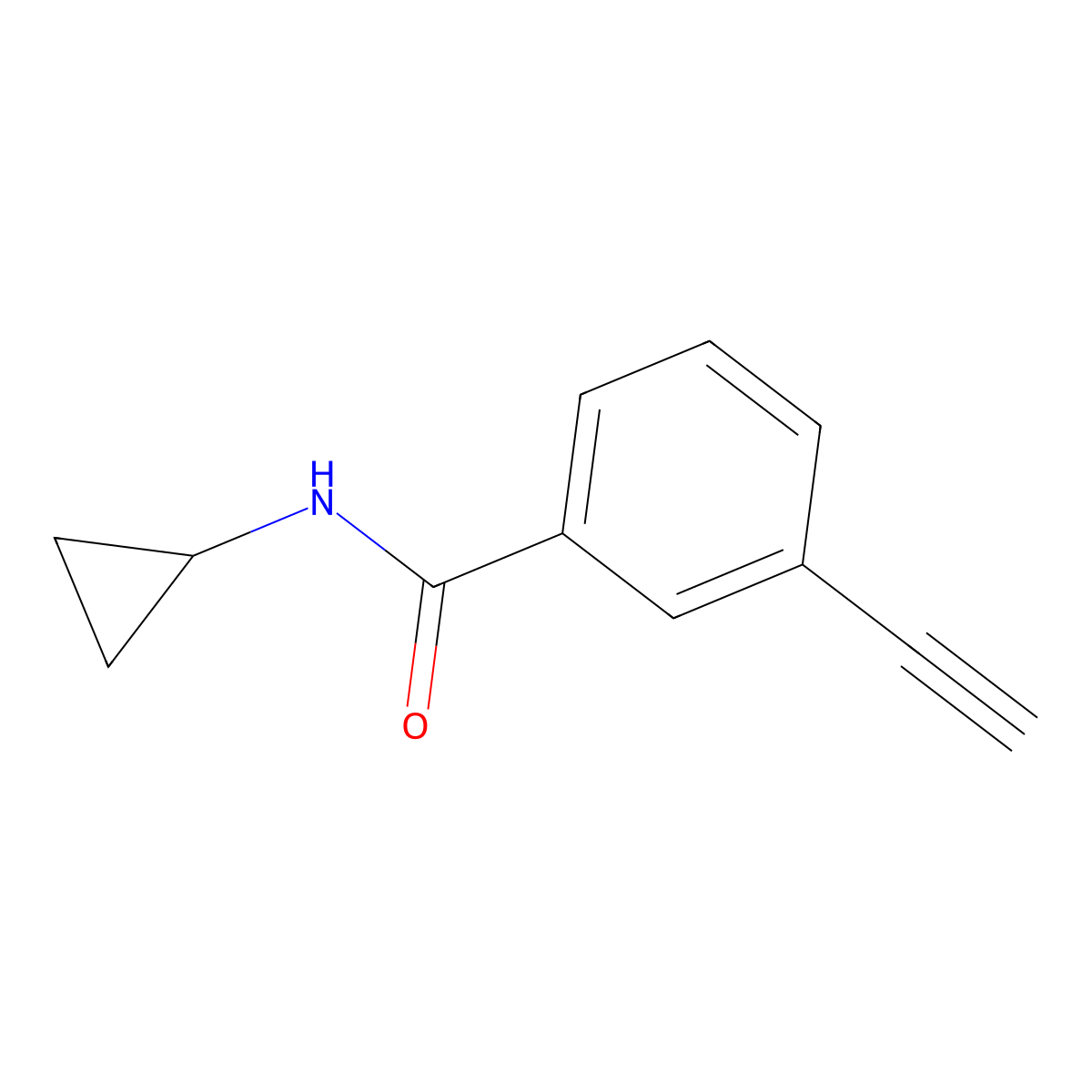N-Cyclopropyl-3-ethynyl-benzamide molecular structure, CAS 1638637-96-3