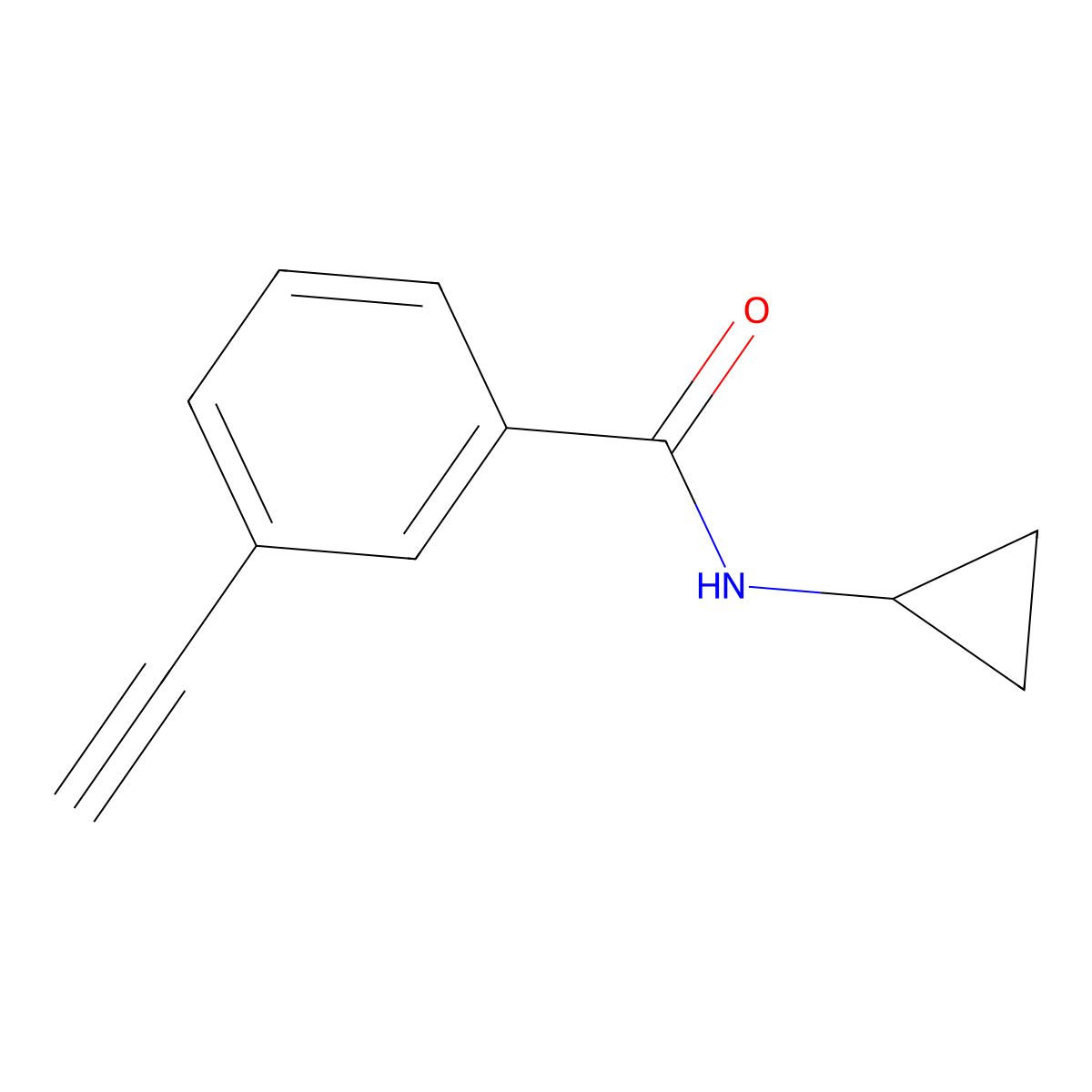 N-Cyclopropyl-3-ethynyl-benzamide molecular structure, CAS 1638637-96-3