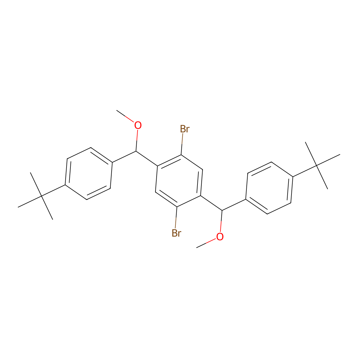1,4-Dibromo-2,5-bis[(4-tert-butylphenyl)(methoxy)methyl]benzene molecular structure, CAS 1638647-55-8