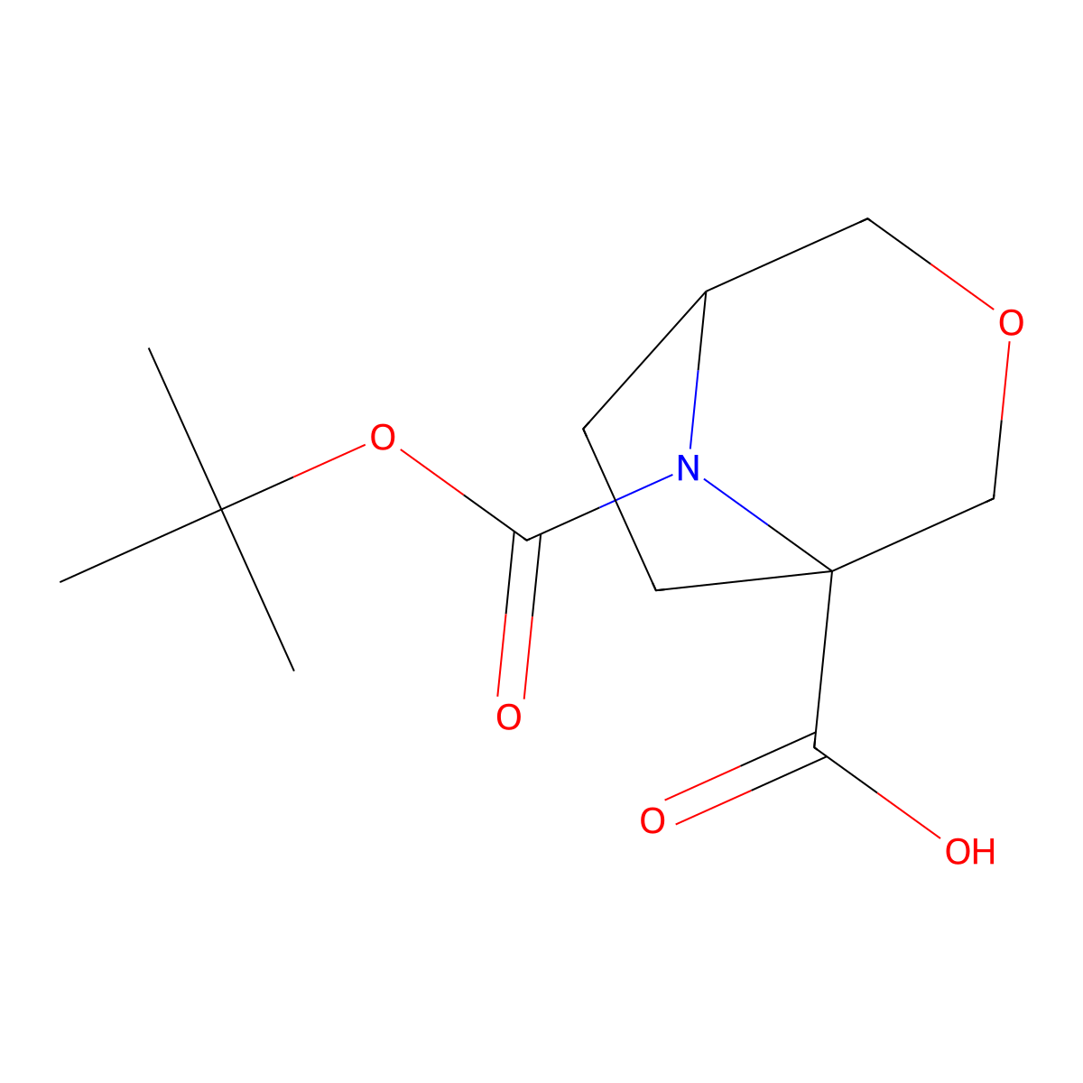 8-Tert-butoxycarbonyl-3-oxa-8-azabicyclo[3.2.1]octane-1-carboxylic acid molecular structure, CAS 1638651-87-2