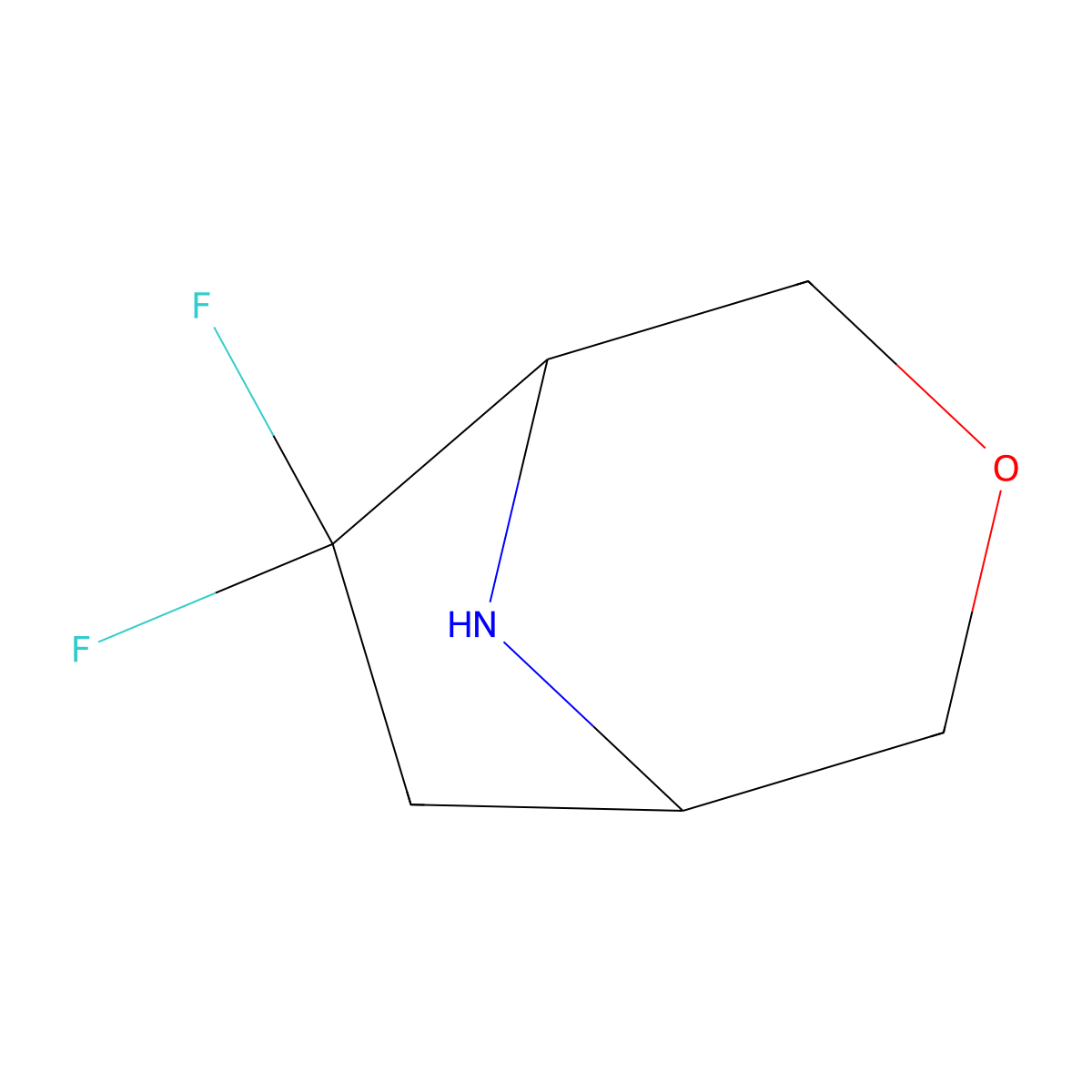 6,6-Difluoro-3-oxa-8-azabicyclo[3.2.1]octane molecular structure, CAS 1638652-15-9