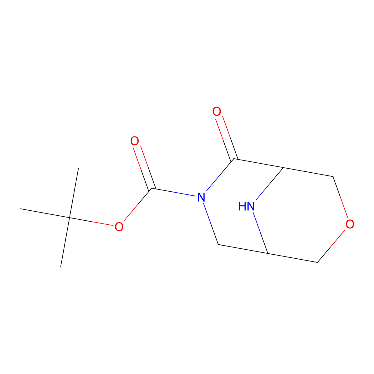 Tert-butyl 6-oxo-3-oxa-7,9-diazabicyclo[3.3.1]nonane-7-carboxylate molecular structure, CAS 1638652-52-4