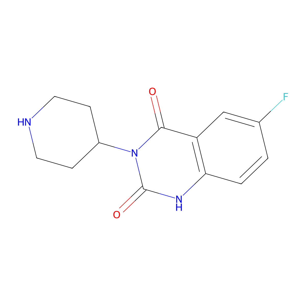 6-Fluoro-3-(piperidin-4-yl)quinazoline-2,4(1H,3H)-dione molecular structure, CAS 1638666-41-7
