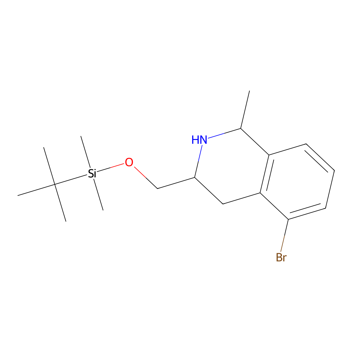 (1S,3R)-5-Bromo-3-(((tert-butyldimethylsilyl)oxy)methyl)-1-methyl-1,2,3,4-tetrahydroisoquinoline molecular structure, CAS 1638668-21-9