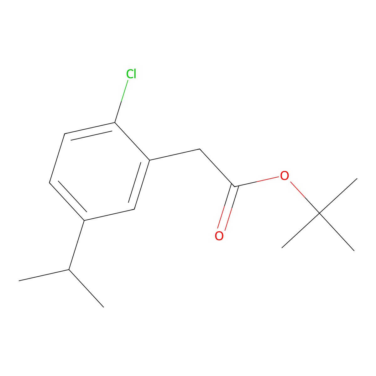 Tert-butyl 2-(2-chloro-5-isopropyl-phenyl)acetate molecular structure, CAS 1638668-59-3