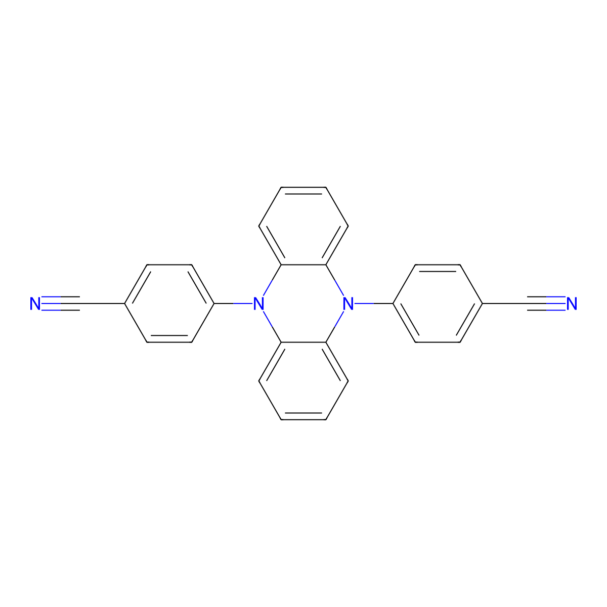 4,4'-(Phenazine-5,10-diyl)dibenzonitrile molecular structure, CAS 1638702-80-3