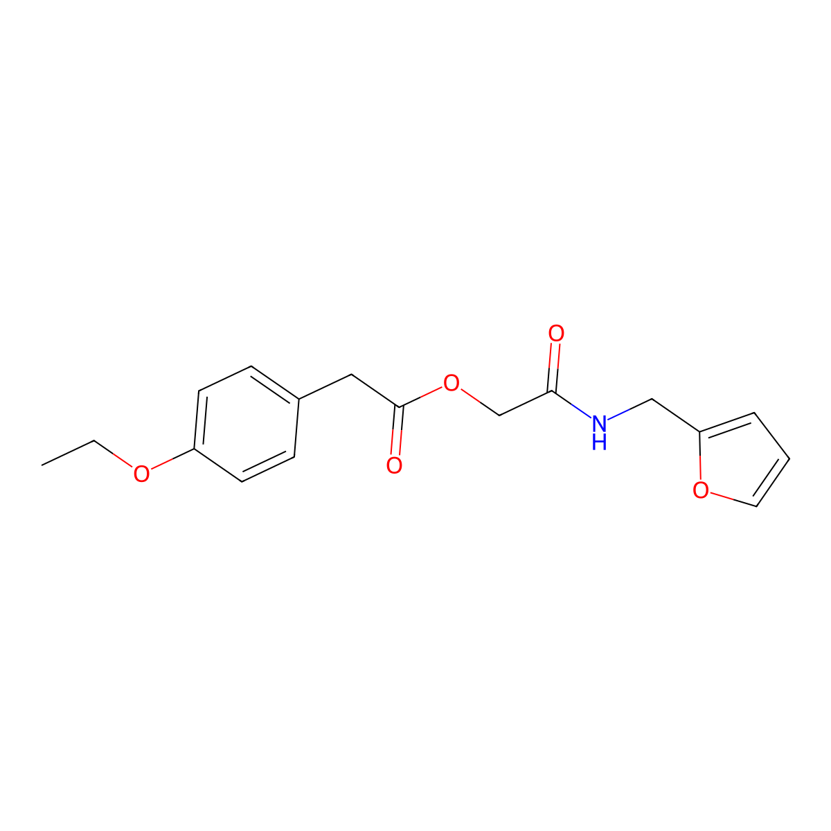 {[(Furan-2-yl)methyl]carbamoyl}methyl 2-(4-ethoxyphenyl)acetate molecular structure, CAS 1638708-95-8