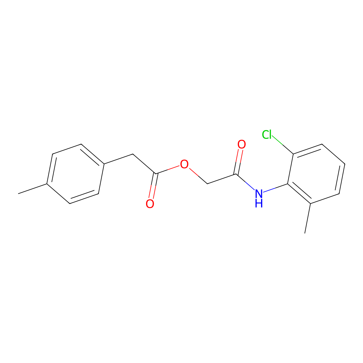 2-[(2-Chloro-6-methylphenyl)amino]-2-oxoethyl (4-methylphenyl)acetate molecular structure, CAS 1638709-08-6