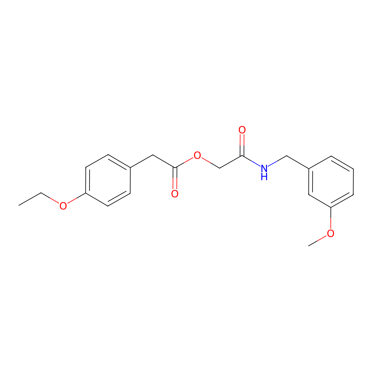 2-[(3-Methoxybenzyl)amino]-2-oxoethyl (4-ethoxyphenyl)acetate molecular structure, CAS 1638709-16-6