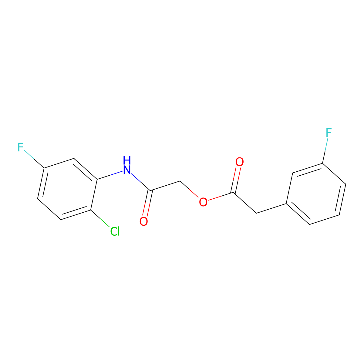 2-[(2-Chloro-5-fluorophenyl)amino]-2-oxoethyl (3-fluorophenyl)acetate molecular structure, CAS 1638709-34-8