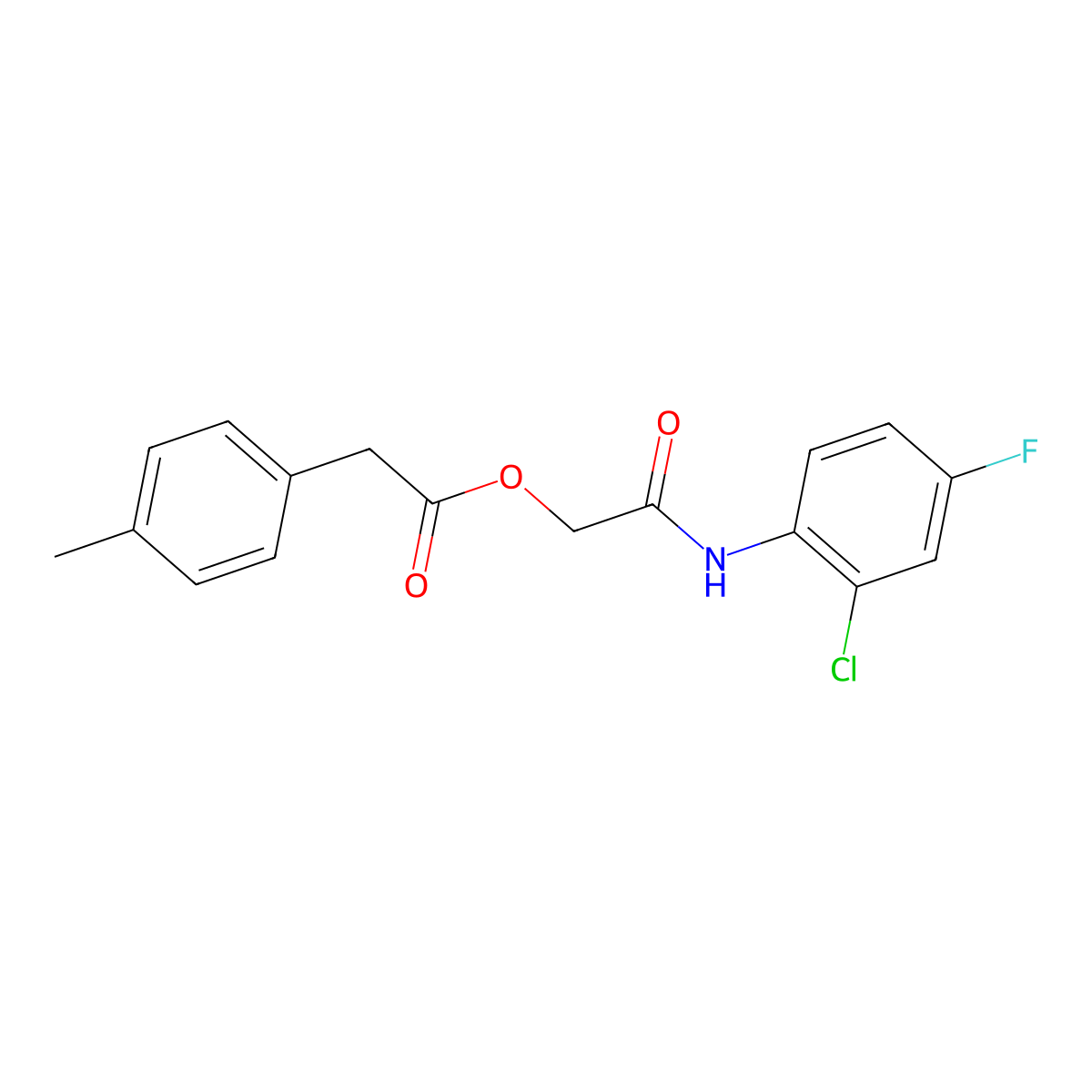 [(2-Chloro-4-fluorophenyl)carbamoyl]methyl 2-(4-methylphenyl)acetate molecular structure, CAS 1638709-61-1