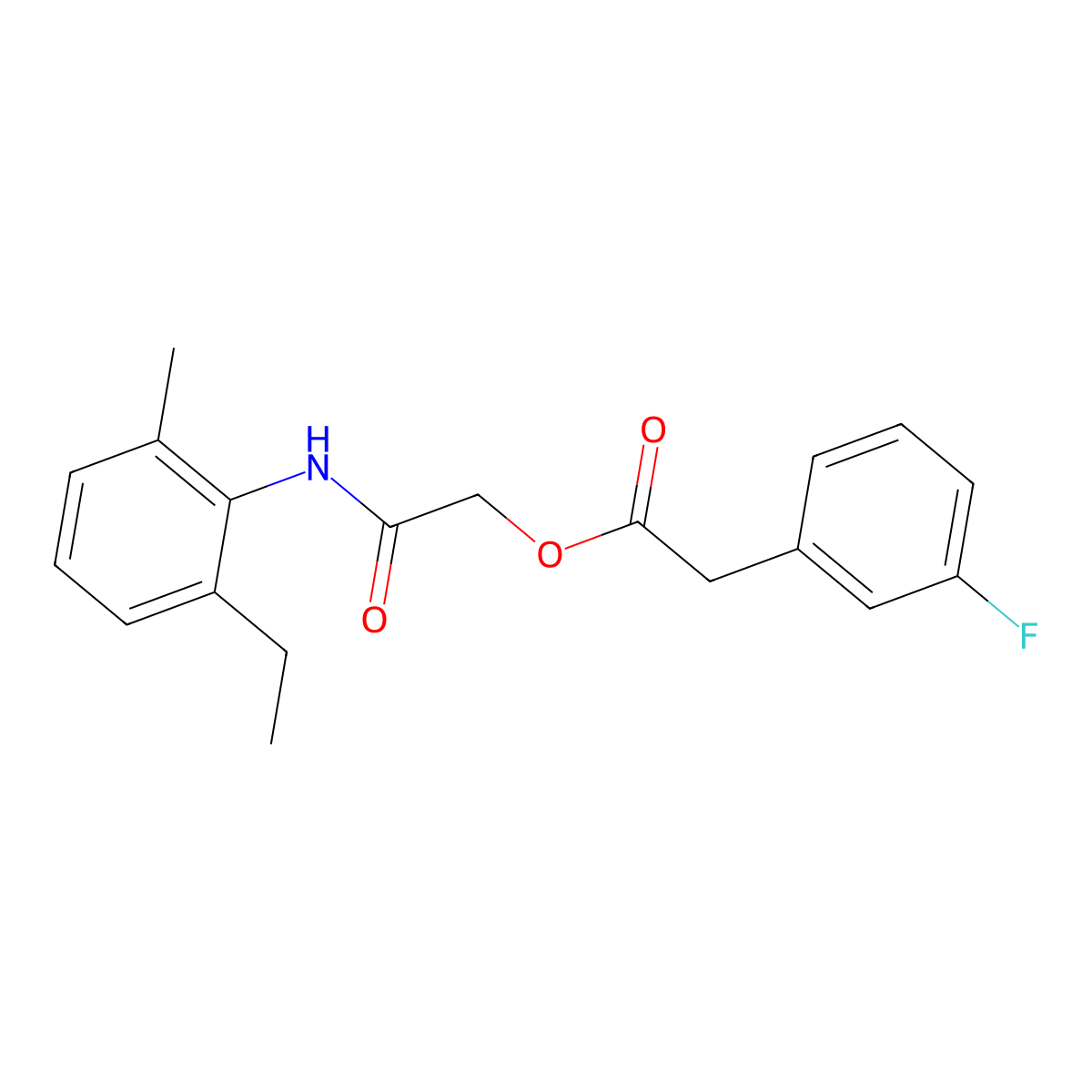 [2-(2-Ethyl-6-methylanilino)-2-oxoethyl] 2-(3-fluorophenyl)acetate molecular structure, CAS 1638736-25-0