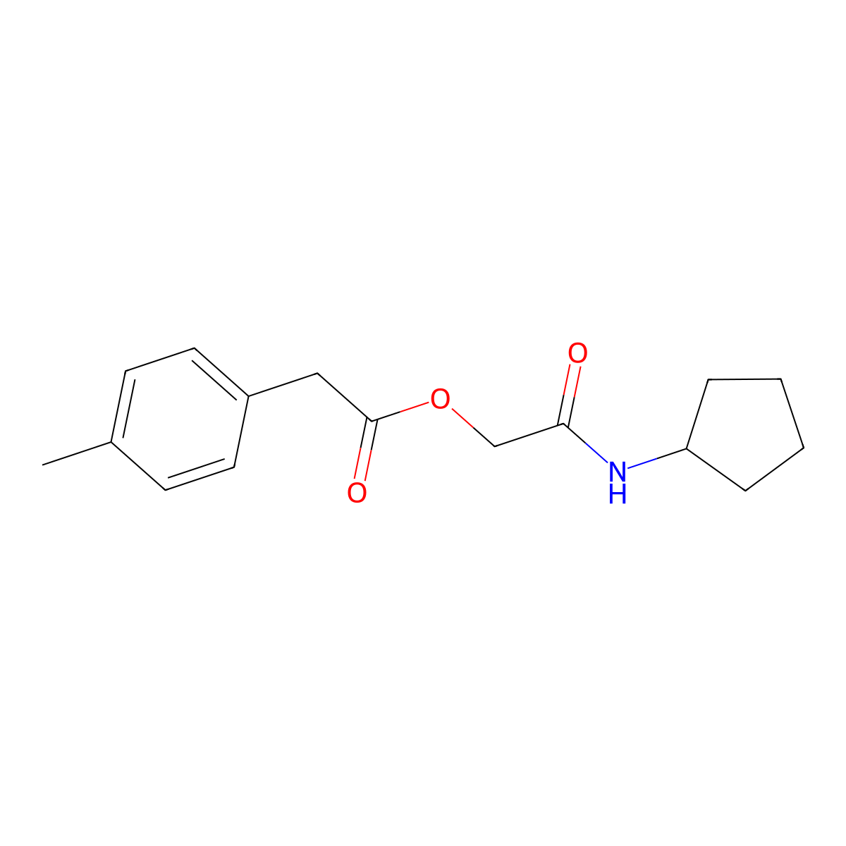 2-(Cyclopentylamino)-2-oxoethyl (4-methylphenyl)acetate molecular structure, CAS 1638737-54-8
