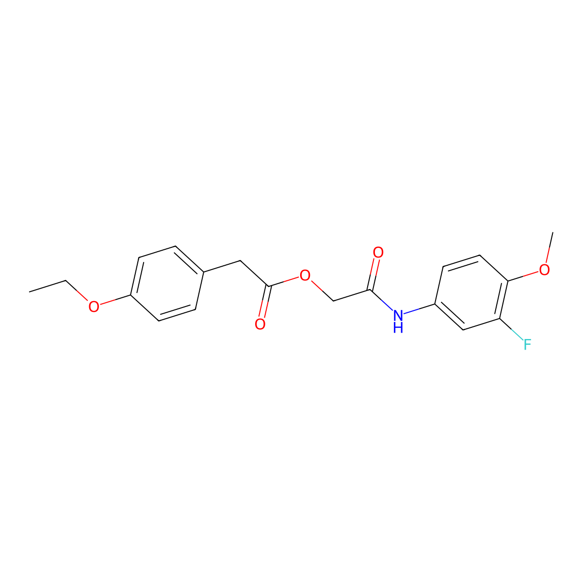 [(3-Fluoro-4-methoxyphenyl)carbamoyl]methyl 2-(4-ethoxyphenyl)acetate molecular structure, CAS 1638737-66-2