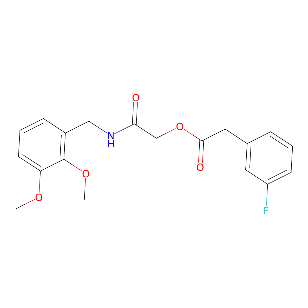 2-[(2,3-Dimethoxybenzyl)amino]-2-oxoethyl (3-fluorophenyl)acetate molecular structure, CAS 1638737-67-3