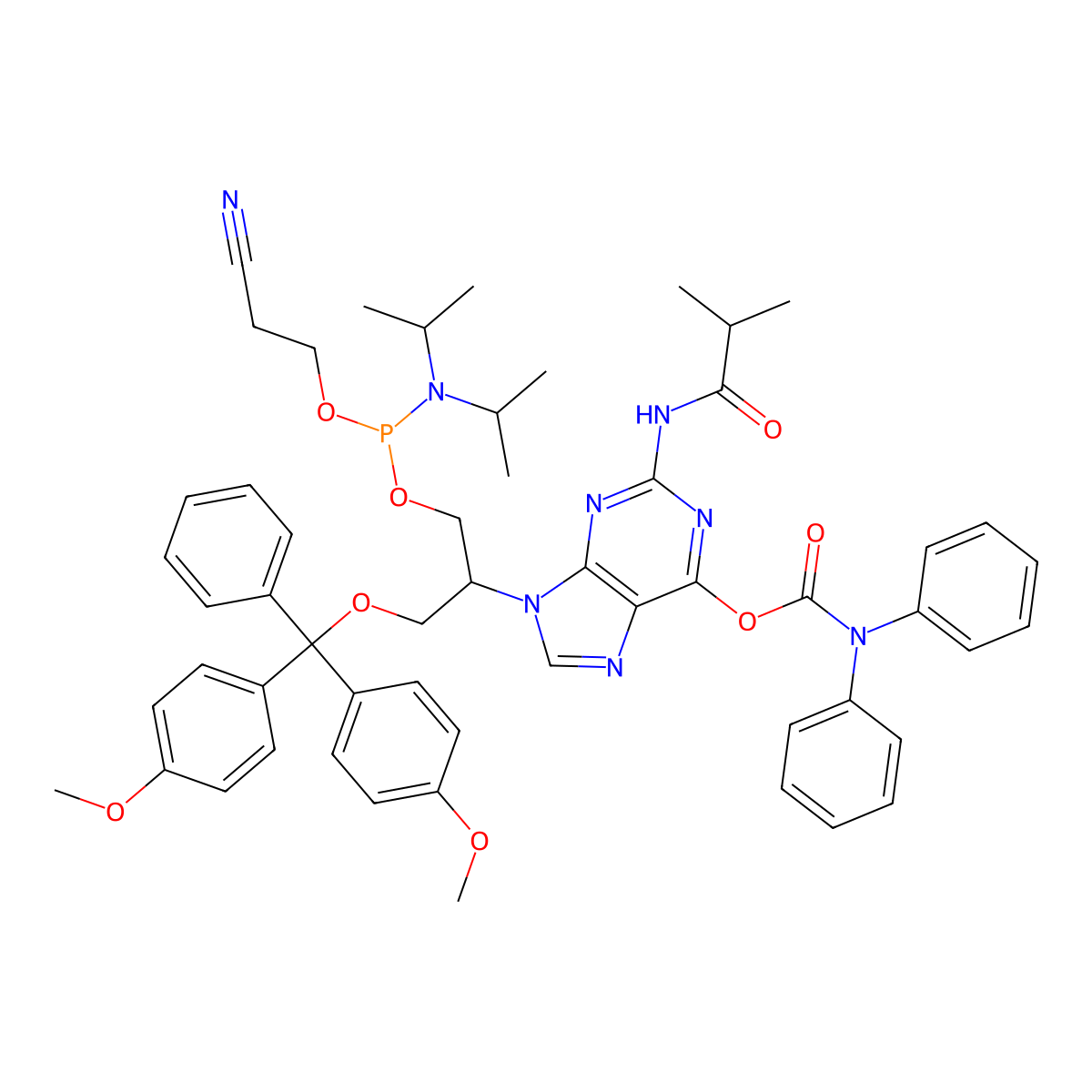 isoGNA O6-DPC-G(iBu) amidite molecular structure, CAS 1638739-09-9