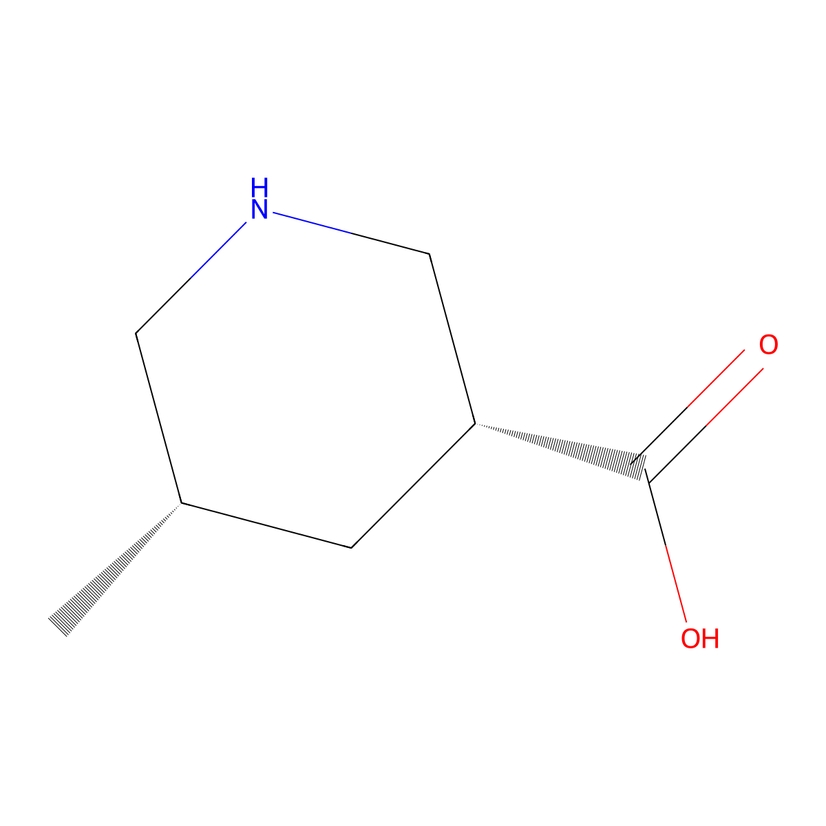 (3R,5S)-5-methylpiperidine-3-carboxylic acid molecular structure, CAS 1638743-96-0