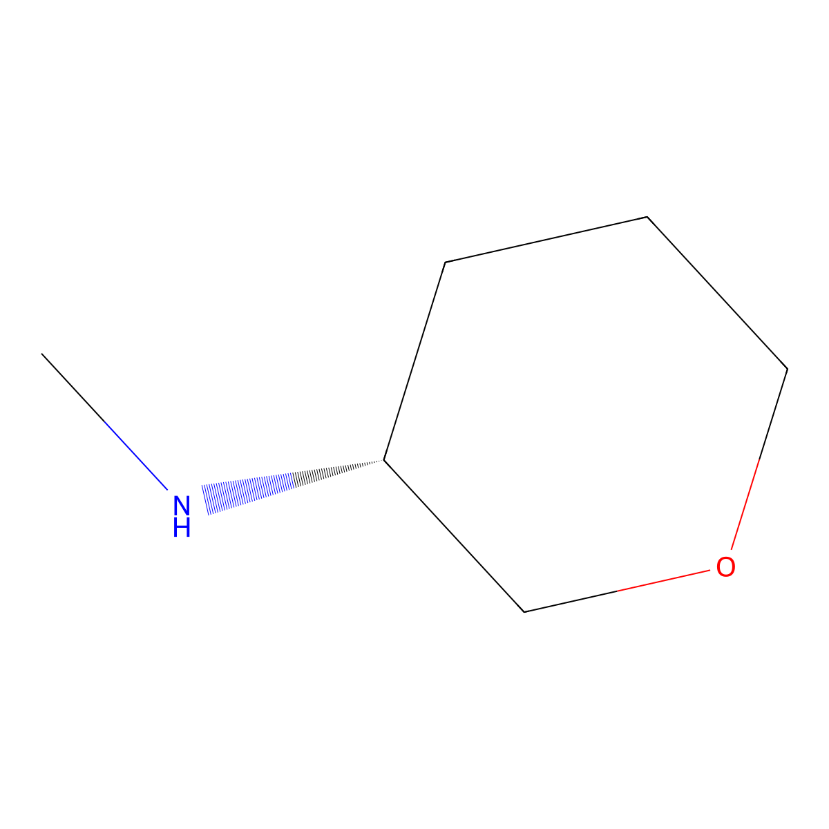 (3R)-N-methyloxan-3-amine molecular structure, CAS 1638744-00-9
