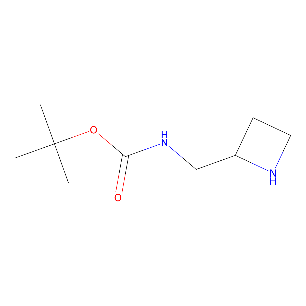 (S)-tert-Butyl (azetidin-2-ylmethyl)carbamate molecular structure, CAS 1638744-09-8