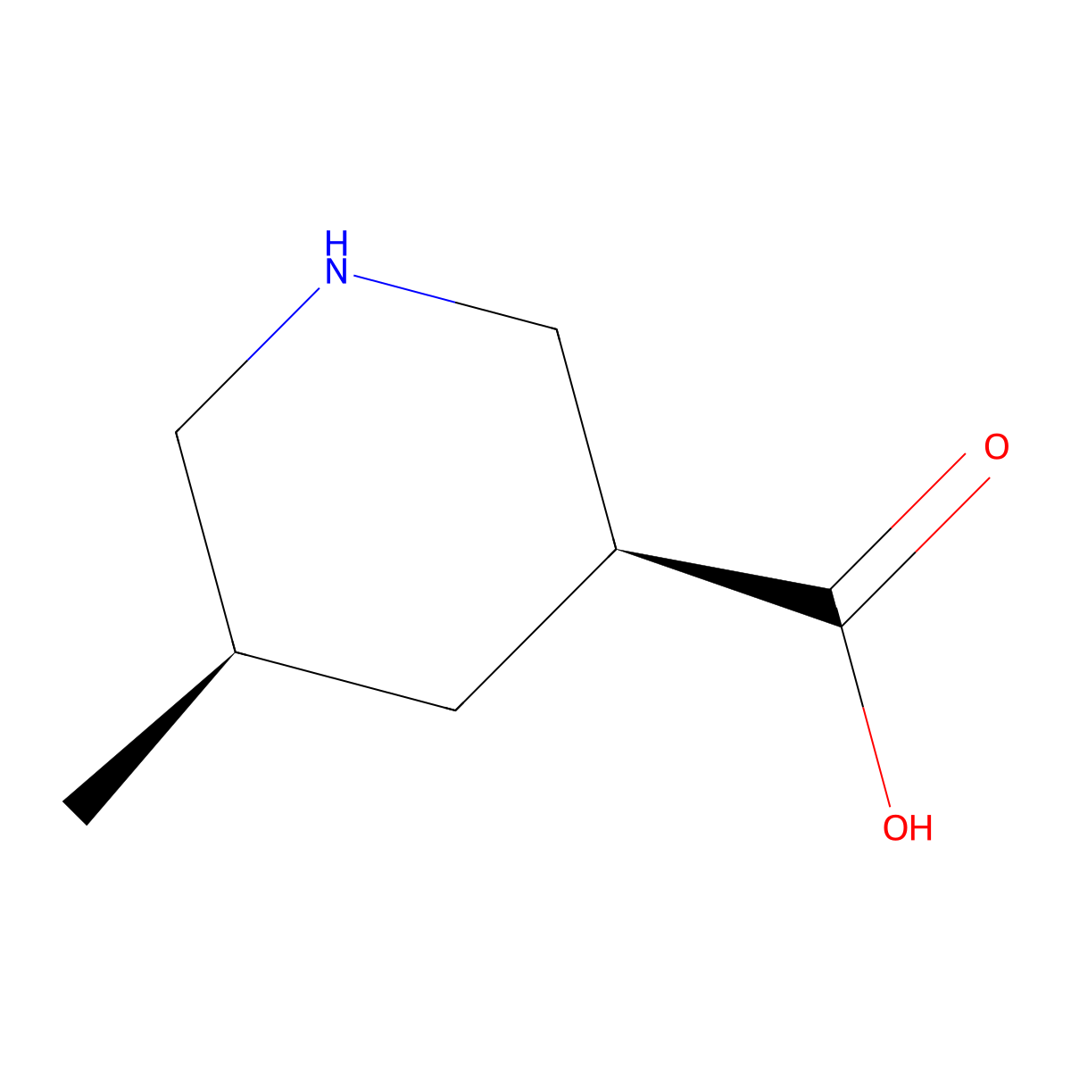 (3S,5R)-5-Methylpiperidine-3-carboxylic acid molecular structure, CAS 1638744-19-0