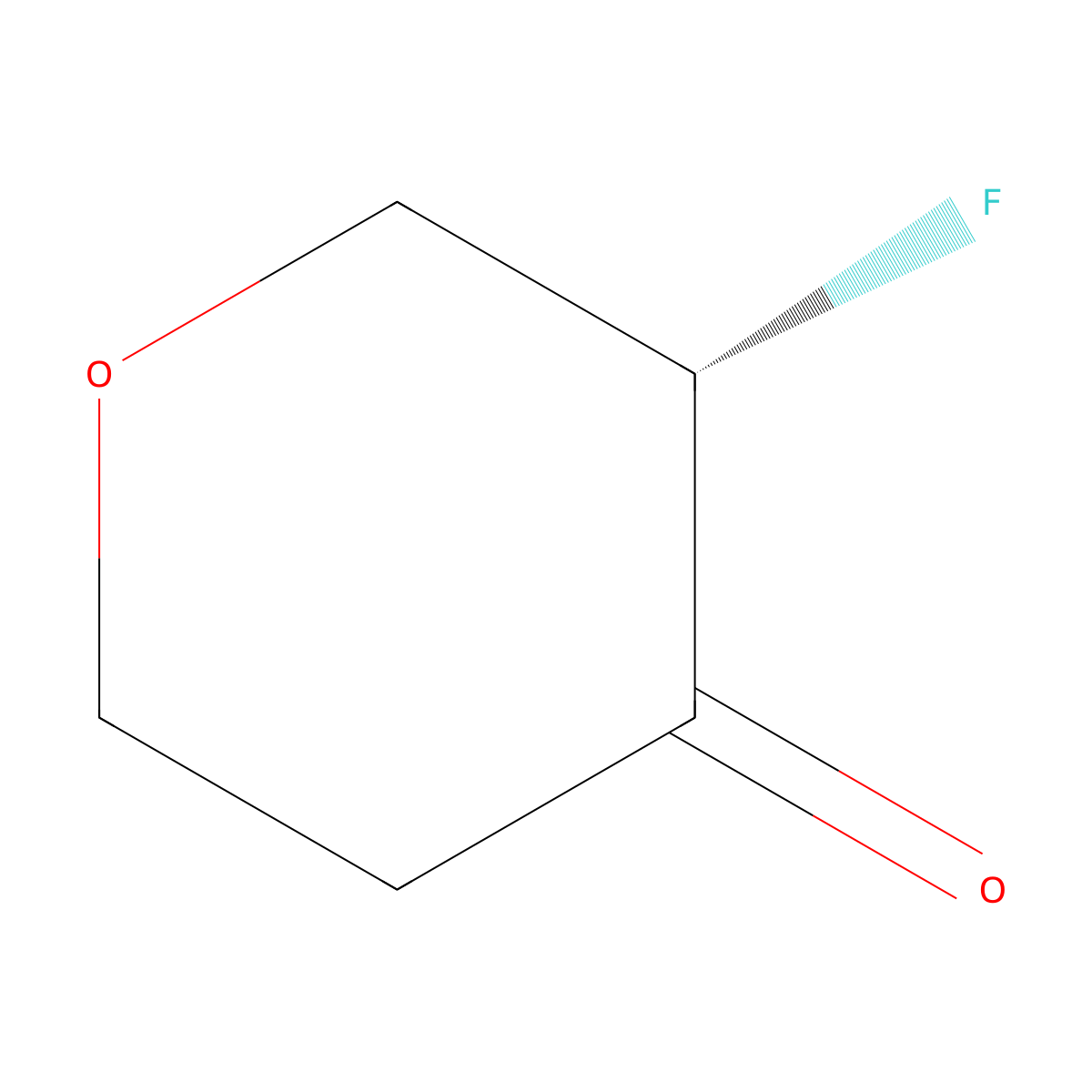 (3S)-3-fluorooxan-4-one molecular structure, CAS 1638744-54-3