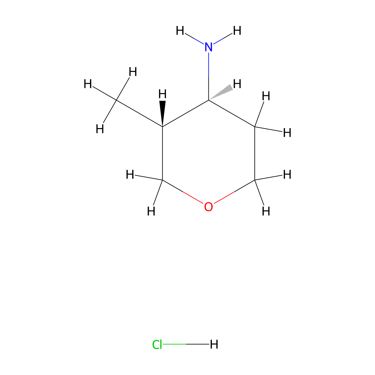 trans-3-Methyl-4-aminotetrahydropyran hydrochloride molecular structure, CAS 1638744-60-1