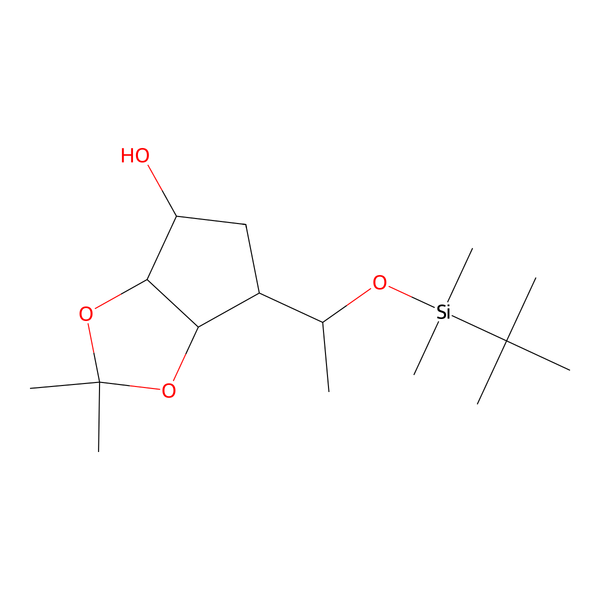 (3aS,4S,6S,6aR)-6-((R)-1-((tert-Butyldimethylsilyl)oxy)ethyl)-2,2-dimethyltetrahydro-4H-cyclopenta[d][1,3]dioxol-4-ol molecular structure, CAS 1638744-62-3