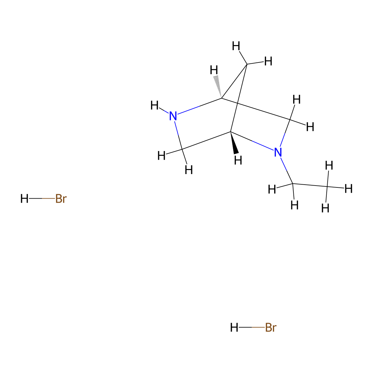 (1S,4S)-2-ethyl-2,5-diazabicyclo[2.2.1]heptane dihydrobromide molecular structure, CAS 1638744-69-0