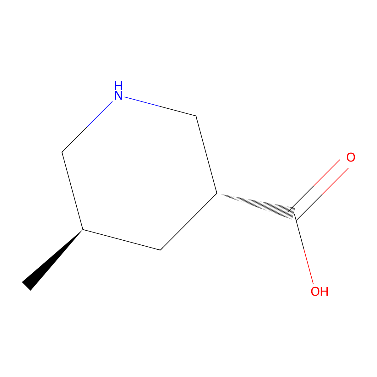 (3R,5R)-5-methylpiperidine-3-carboxylic acid molecular structure, CAS 1638744-76-9