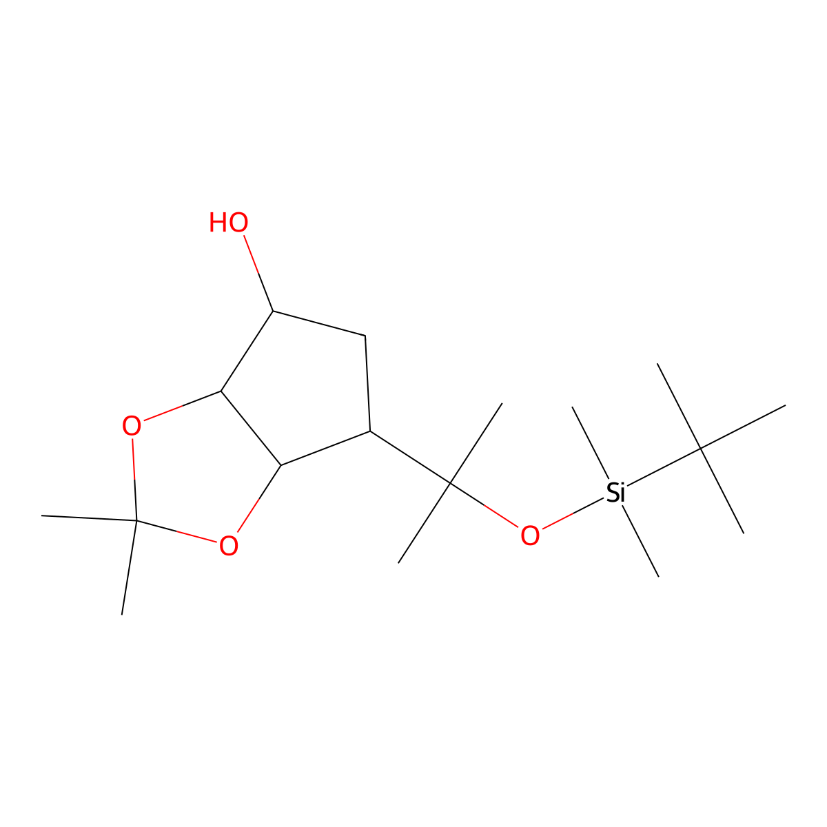 (3aS,4S,6S,6aR)-6-[2-[tert-butyl(dimethyl)silyl]oxypropan-2-yl]-2,2-dimethyl-4,5,6,6a-tetrahydro-3aH-cyclopenta[d][1,3]dioxol-4-ol molecular structure, CAS 1638744-78-1