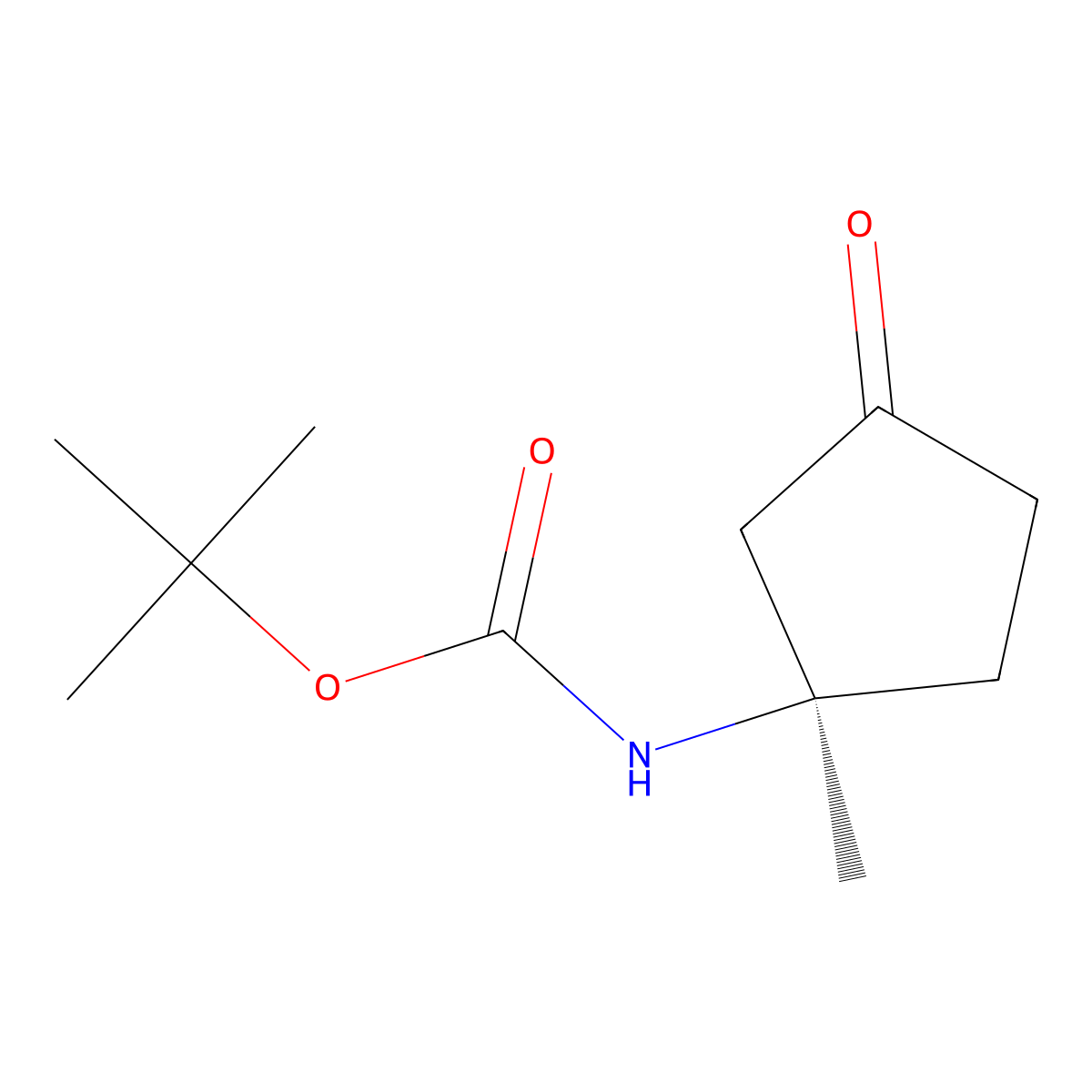 tert-Butyl (R)-(1-methyl-3-oxocyclopentyl)carbamate molecular structure, CAS 1638744-80-5