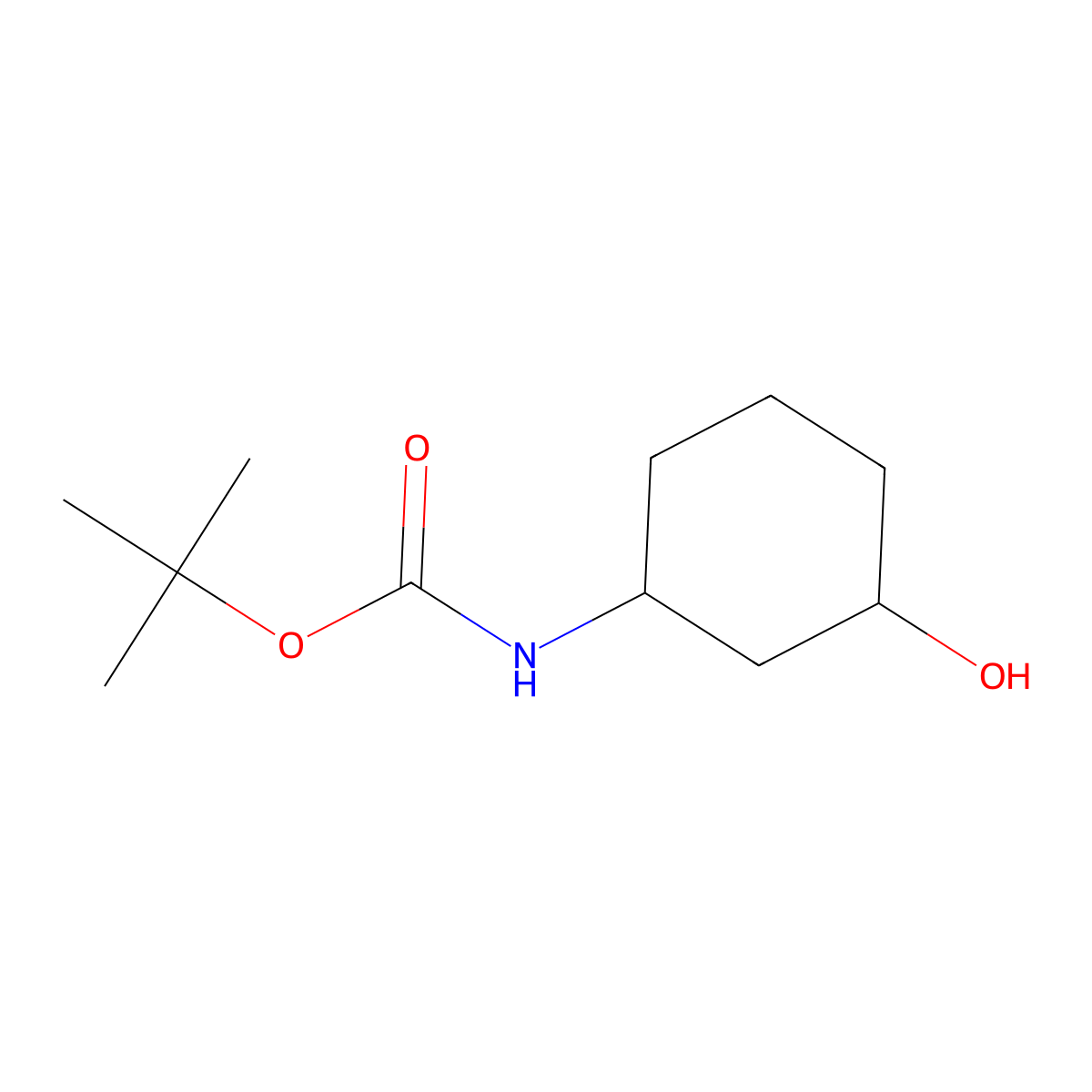 Tert-butyl n-[(1r,3r)-3-hydroxycyclohexyl]carbamate molecular structure, CAS 1638744-95-2
