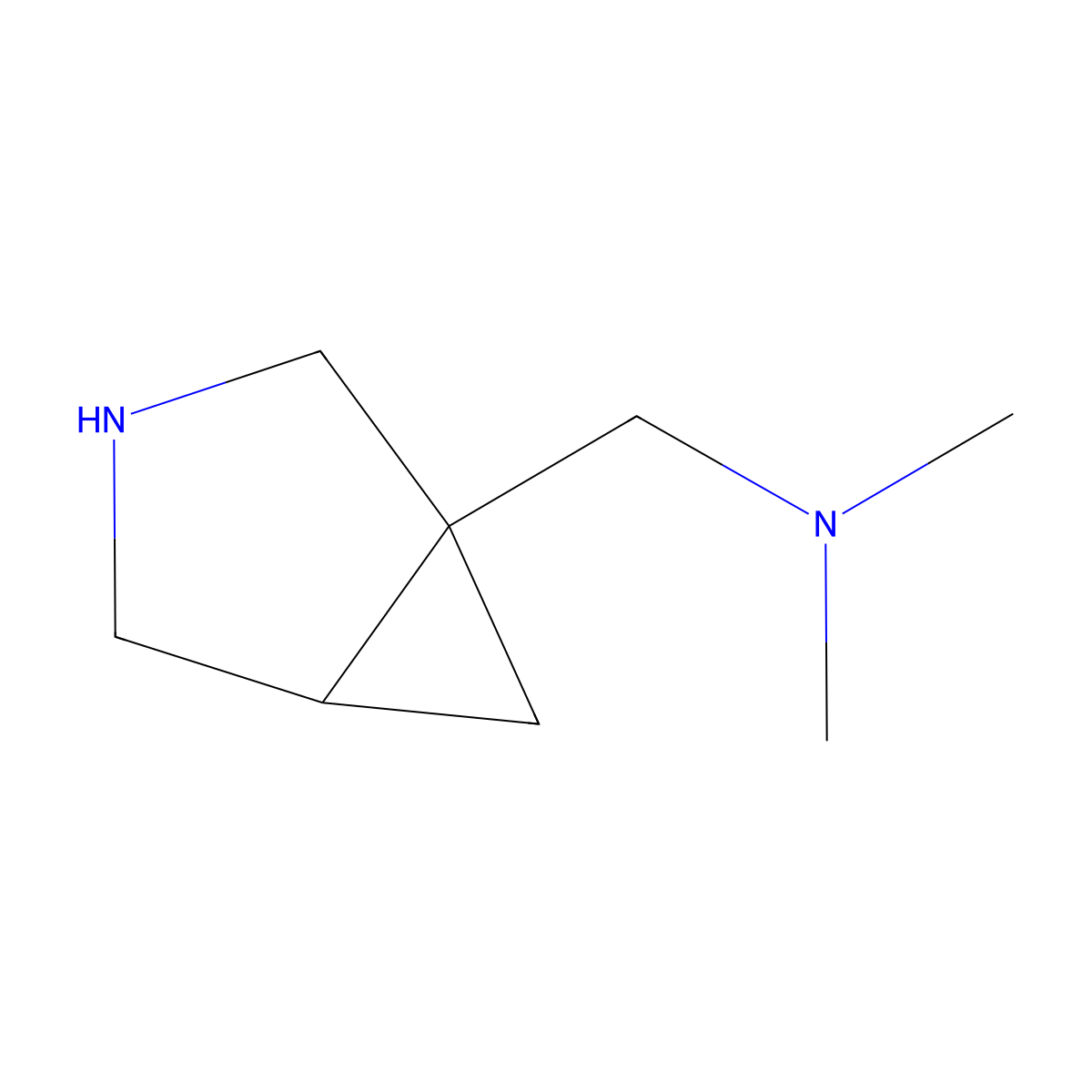 1-((1S)-3-Azabicyclo[3.1.0]hexan-1-yl)-N,N-dimethylmethanamine molecular structure, CAS 1638757-72-8