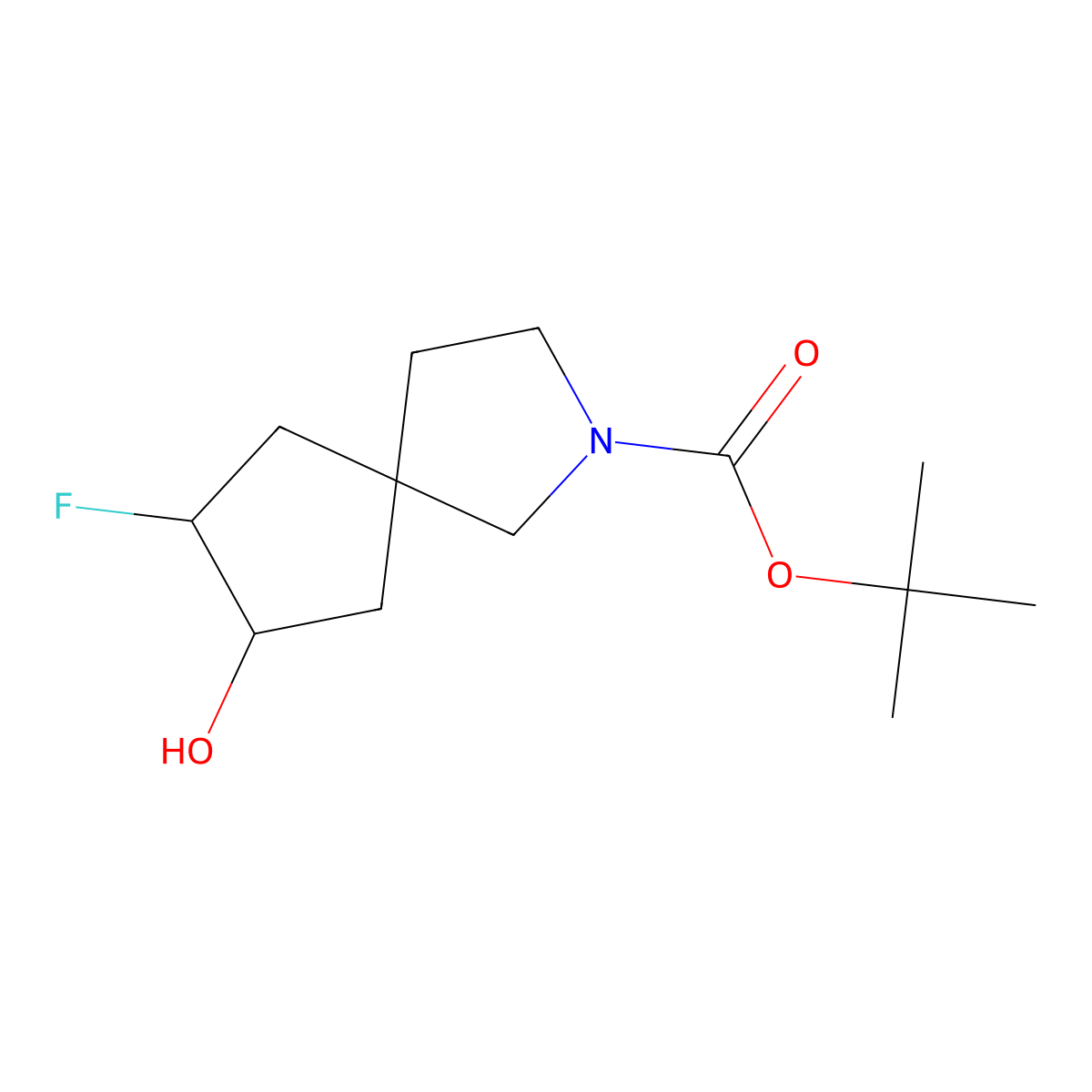 (7R,8R)-tert-Butyl 7-fluoro-8-hydroxy-2-azaspiro[4.4]nonane-2-carboxylate molecular structure, CAS 1638757-73-9