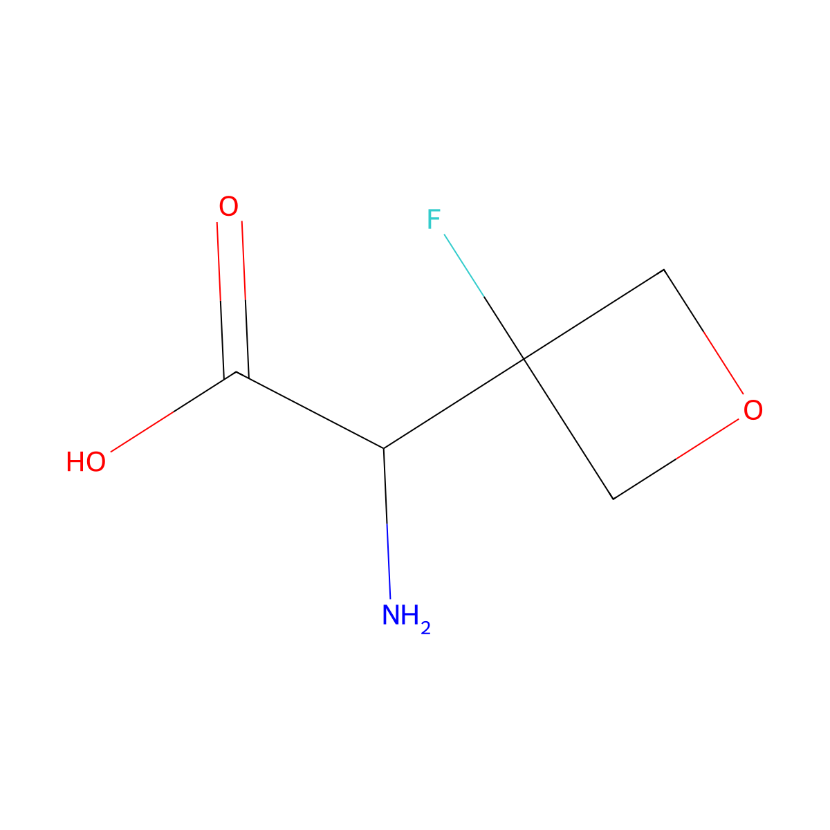 2-Amino-2-(3-fluorooxetan-3-yl)acetic acid molecular structure, CAS 1638759-41-7