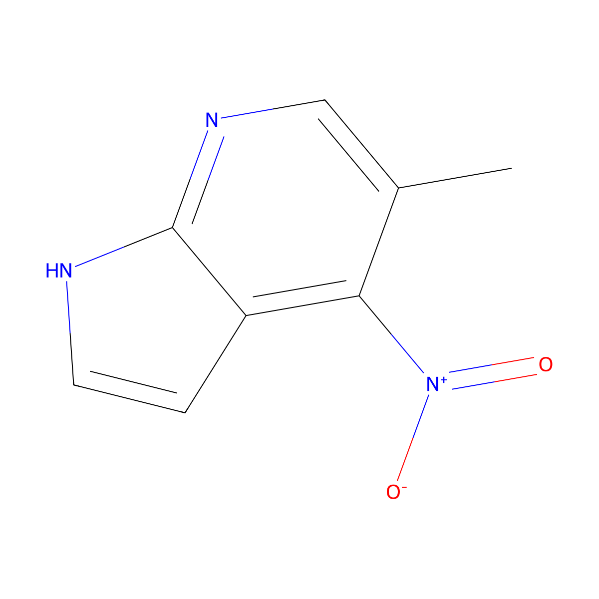 5-methyl-4-nitro-1H-pyrrolo[2,3-b]pyridine molecular structure, CAS 1638759-44-0