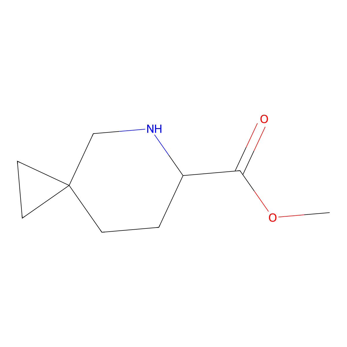 Methyl 5-azaspiro[2.5]octane-6-carboxylate molecular structure, CAS 1638759-45-1