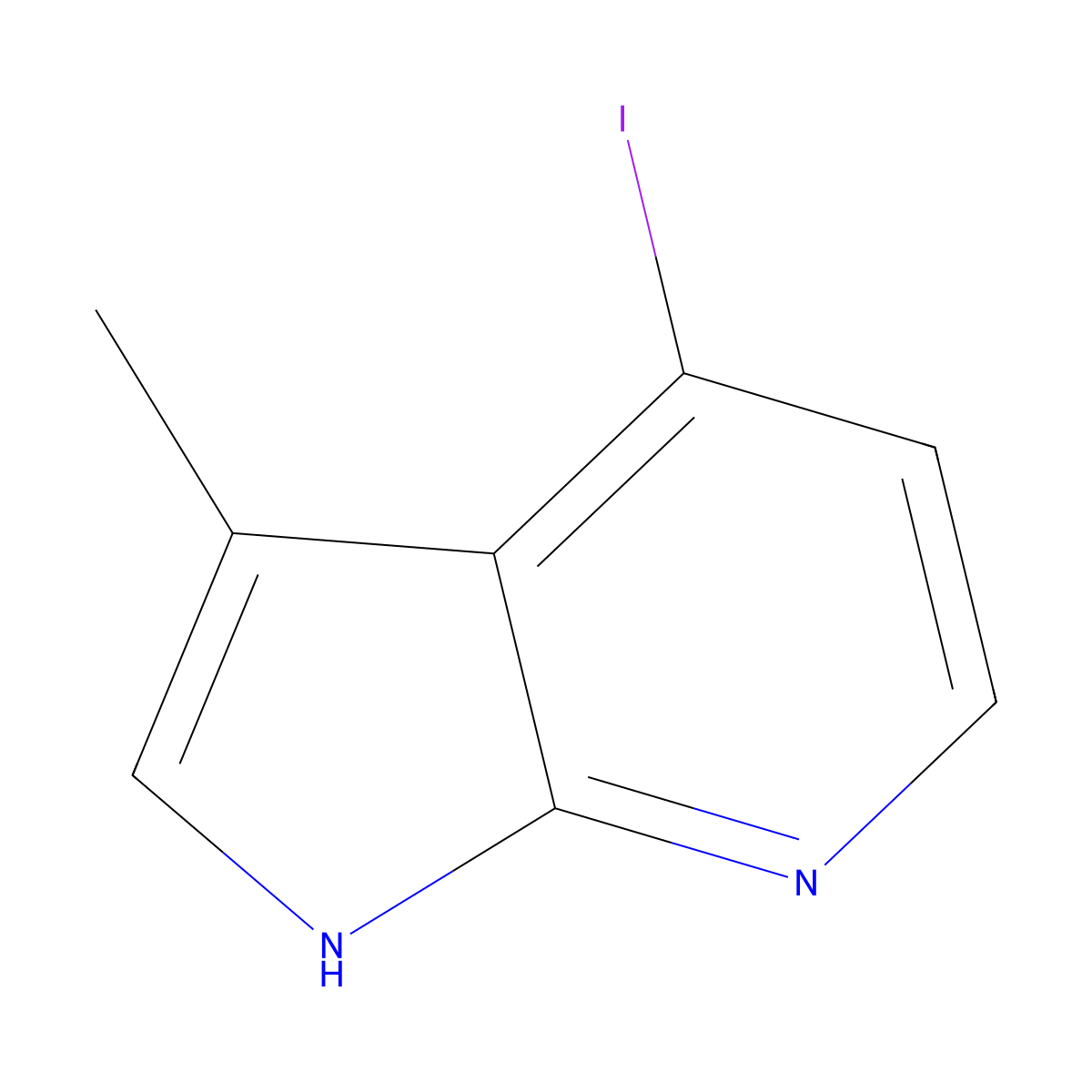 4-iodo-3-methyl-1H-pyrrolo[2,3-b]pyridine molecular structure, CAS 1638759-48-4